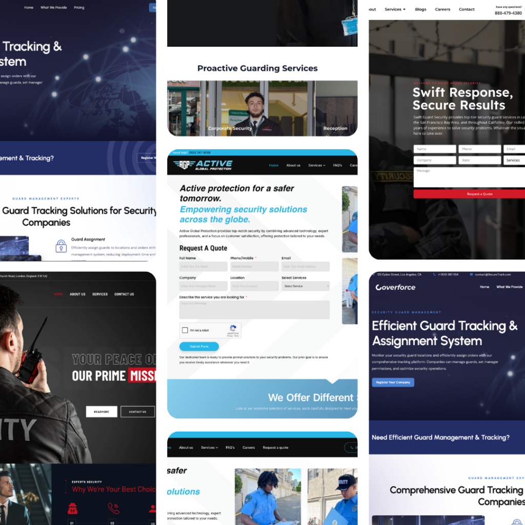 security company marketing agency in california client websites
