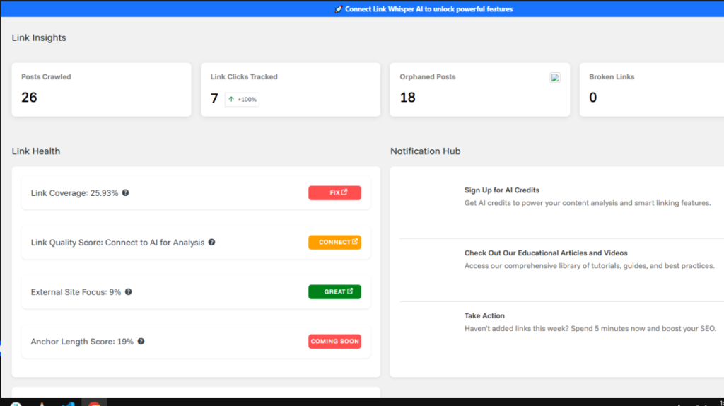 technical seo audit dashboard showing website health performance and optimization status